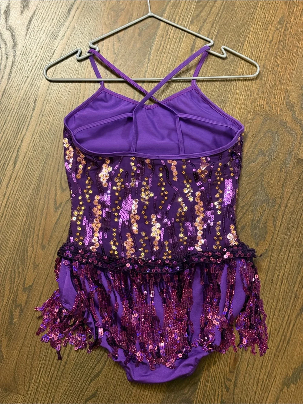 Purple Sequin Dance Costume for Kids